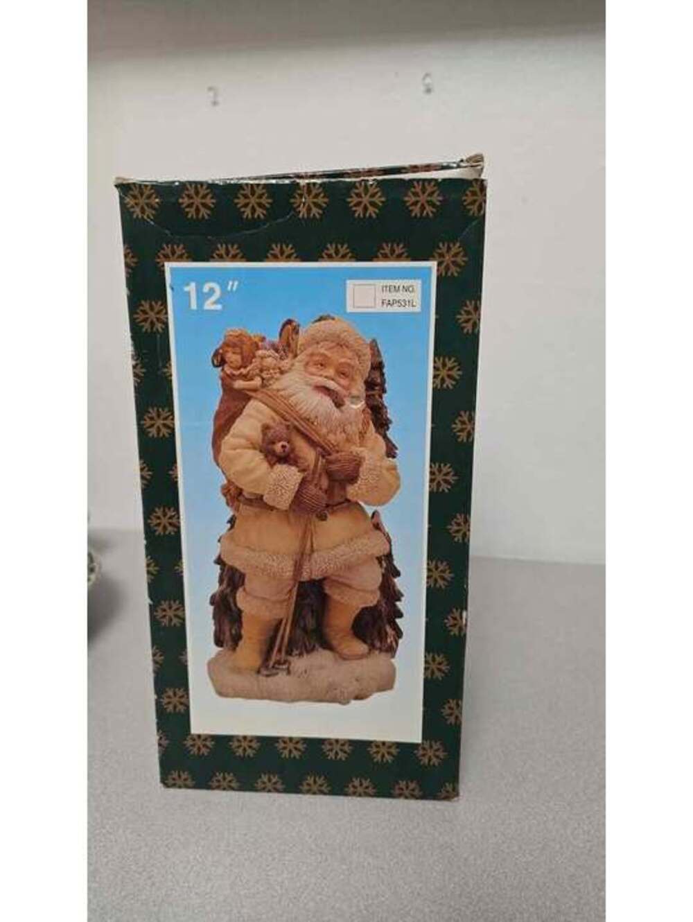 Vintage 12" Santa Claus Figurine FAP531L Christmas Resin Statue w/ Box